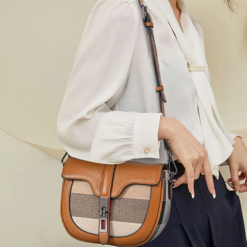 Retro Canvas Saddle Bag – Korean-Style Shoulder & Crossbody Handbag