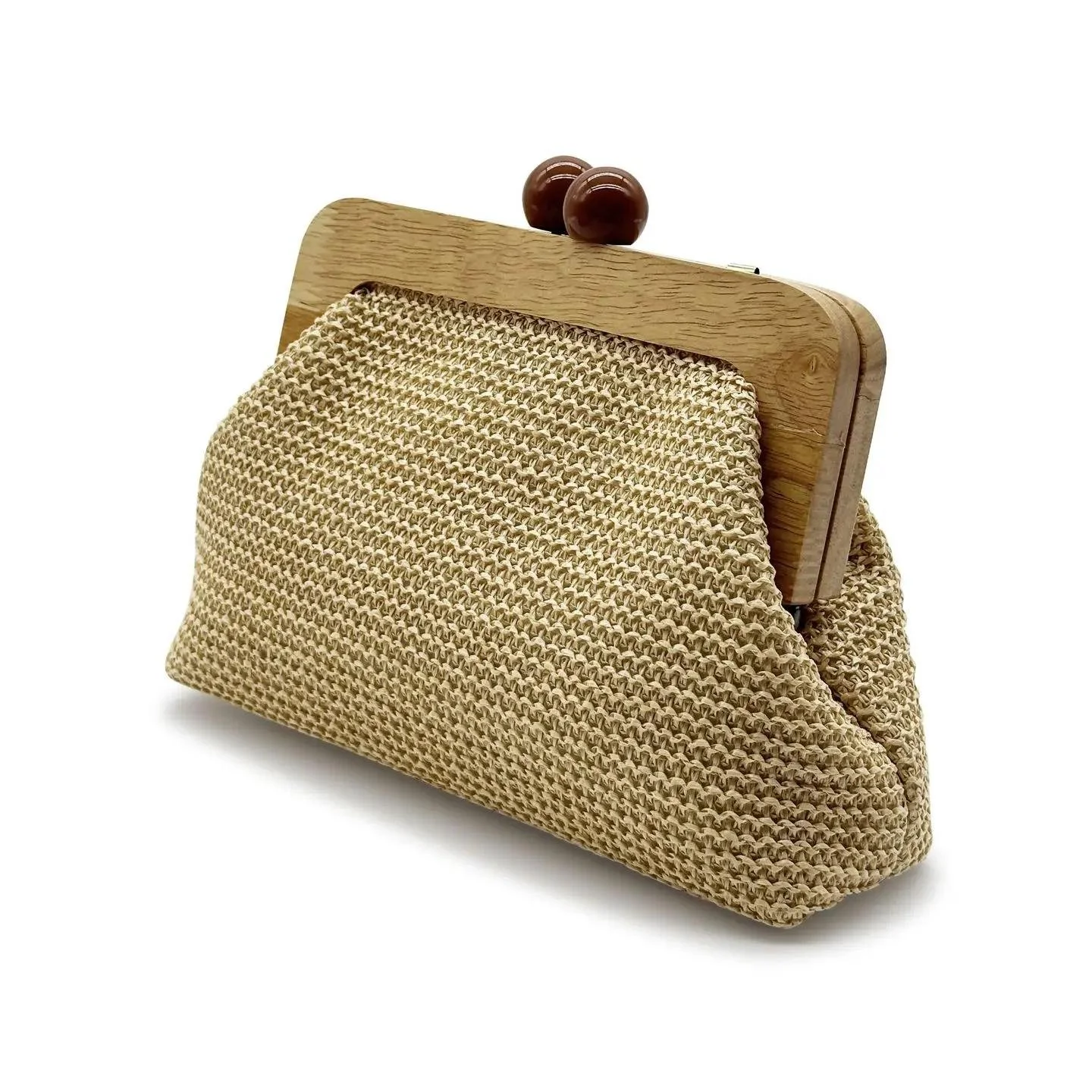 Elegant Shell Straw Clutch Bag