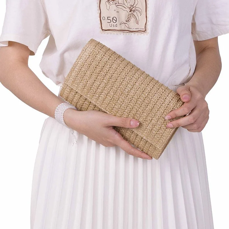 Summer Straw Clutch Bag for Women
