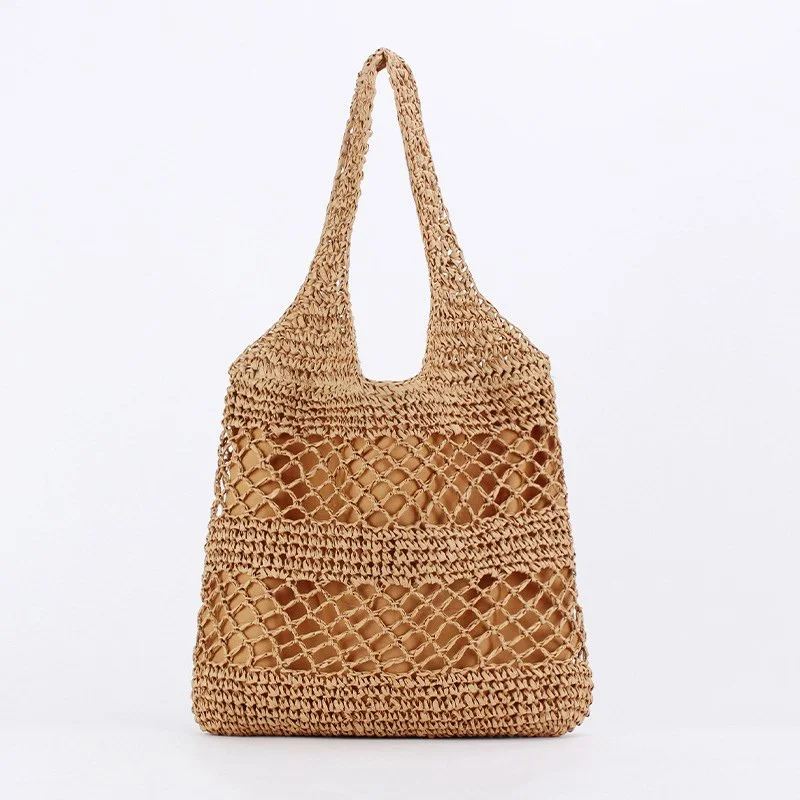 Handmade Woven Straw Shoulder Bag – Large Casual Summer Tote for Women