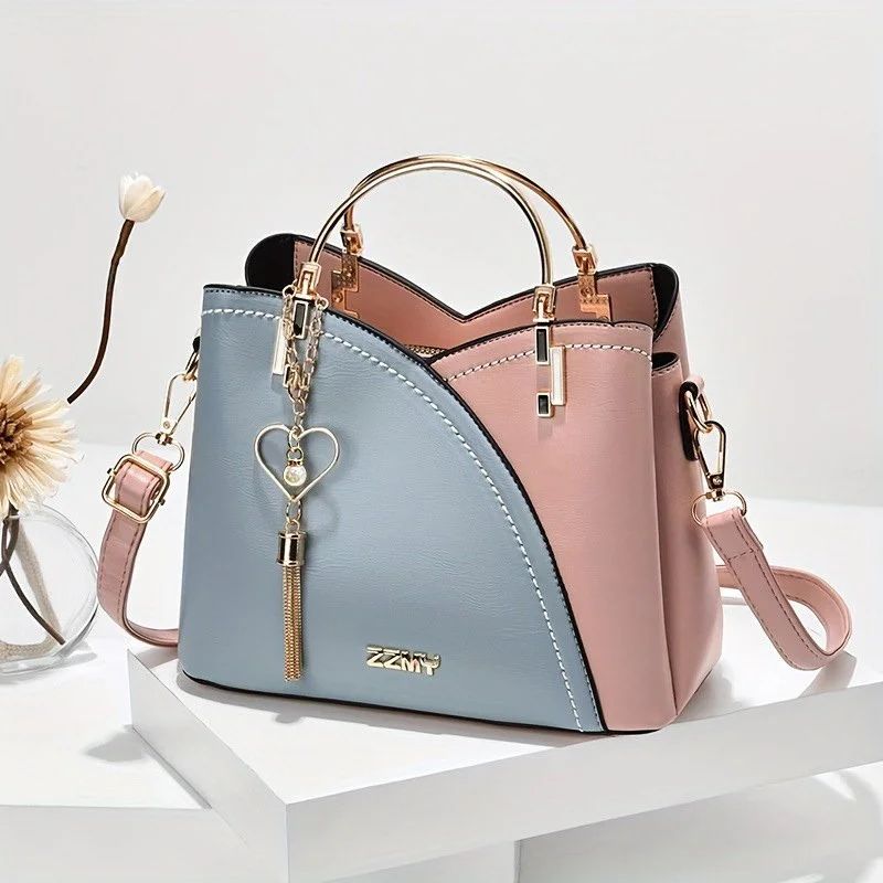 Large Capacity PU Leather Women’s Korean Style Shoulder Crossbody Shopping Bag