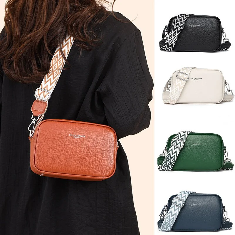 Genuine Cowhide Leather Women’s Crossbody Shoulder Bag with Coin Purse