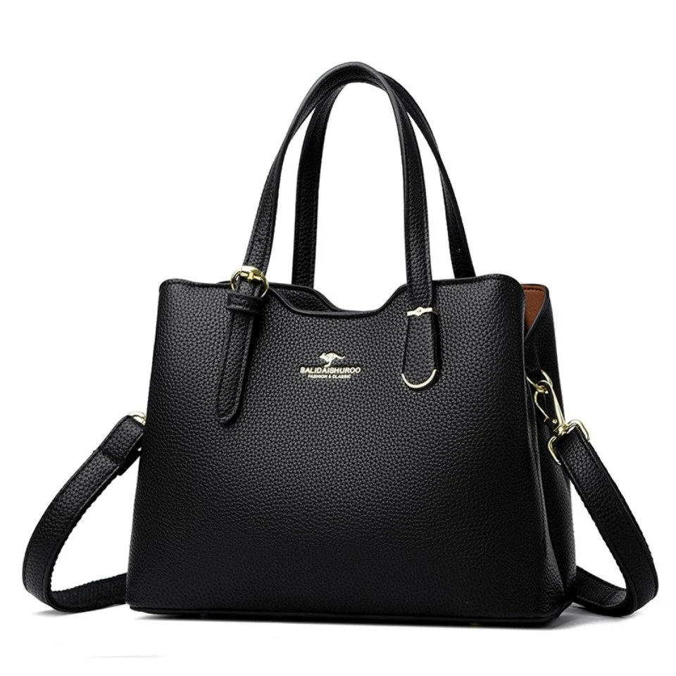 Luxury 3-Layer PU Leather Tote Bag