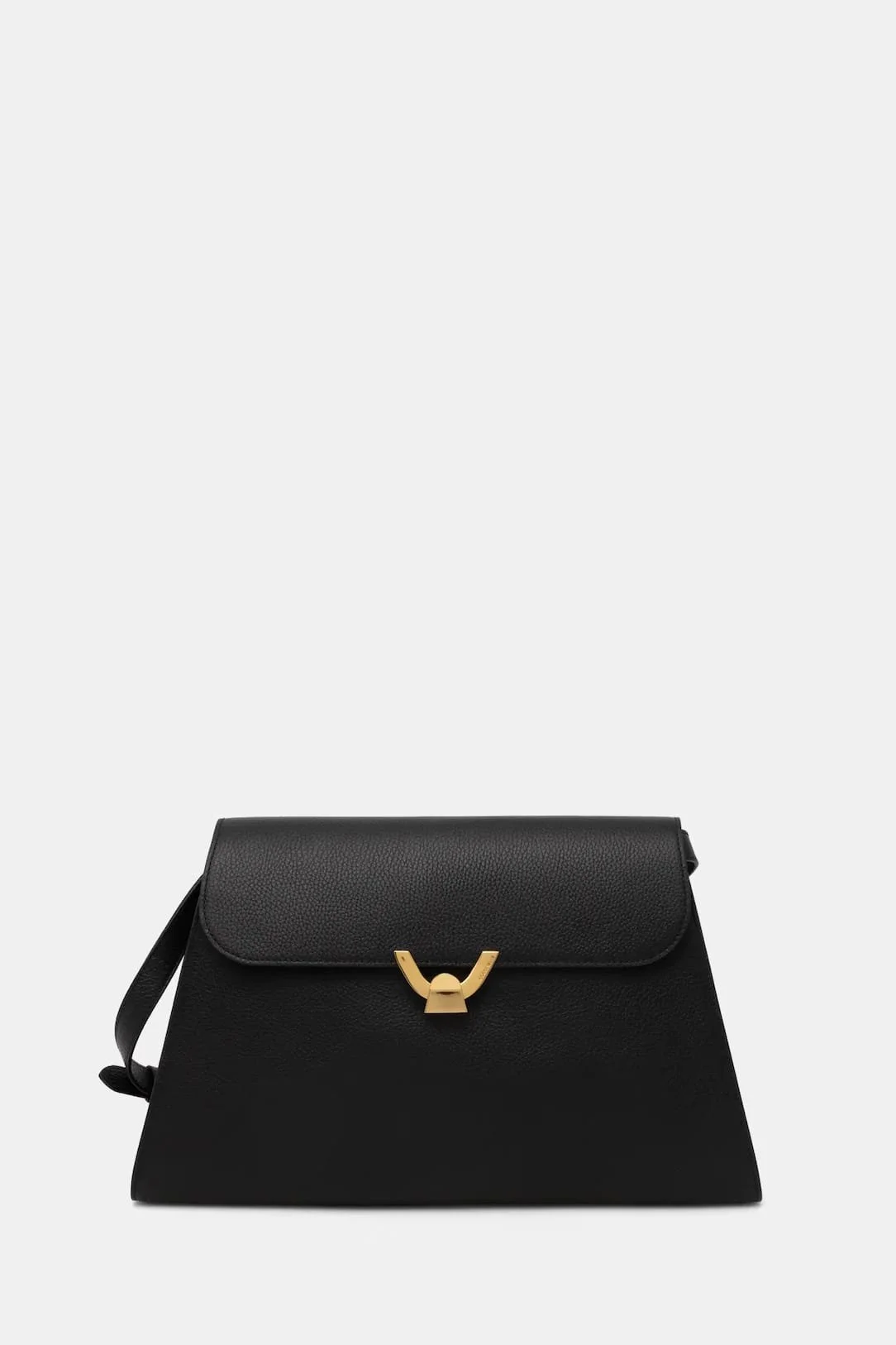 Coccinelle Black Leather Shoulder Bag with Lace Closure