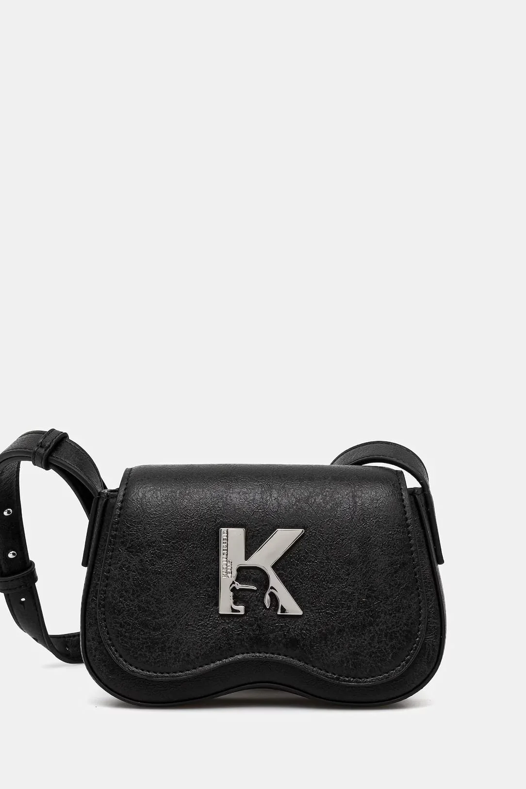 Karl Lagerfeld Jeans Black Faux Leather Shoulder Bag