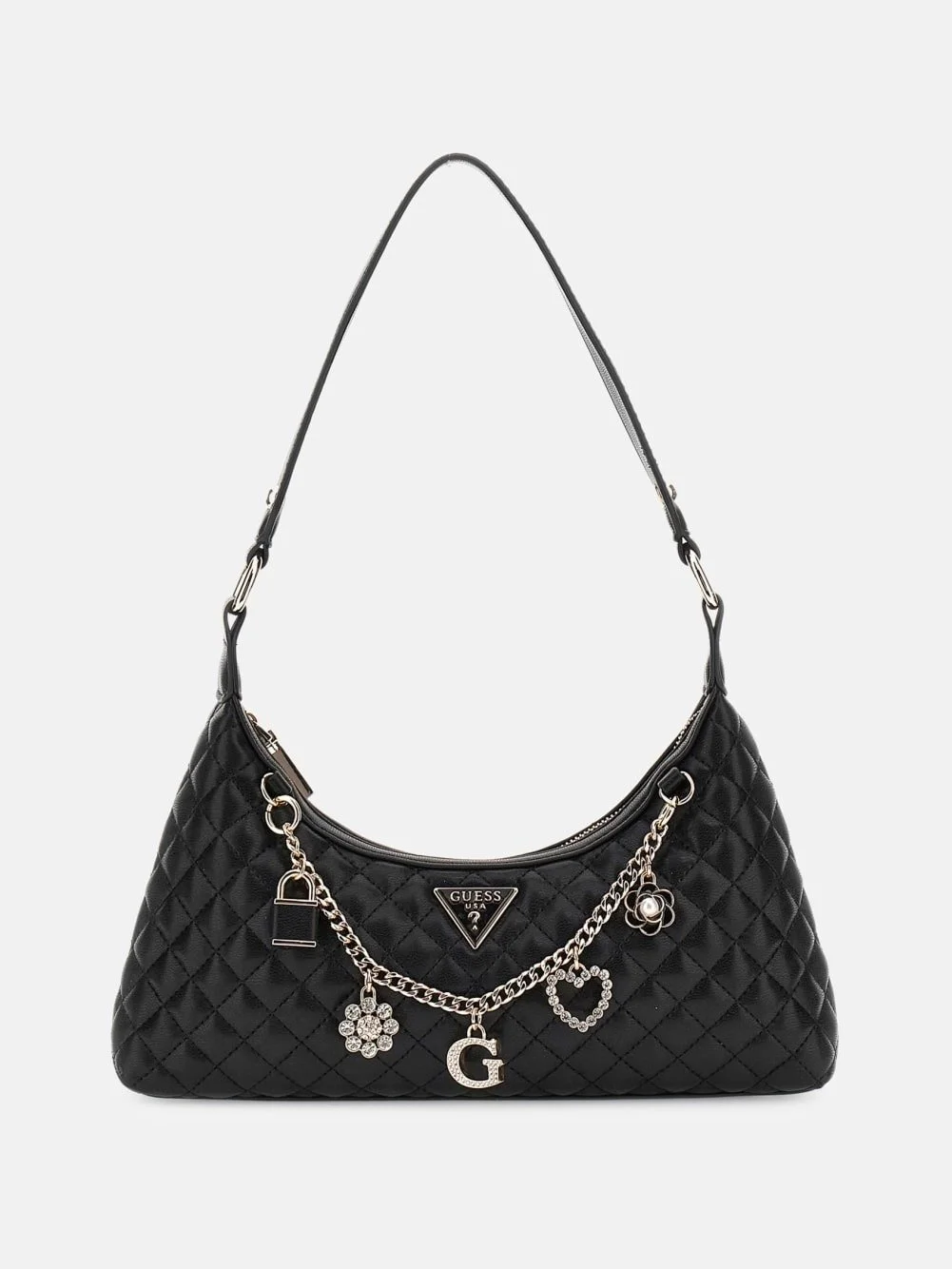 Guess Everlee Quilted Faux Leather Shoulder Bag for Women