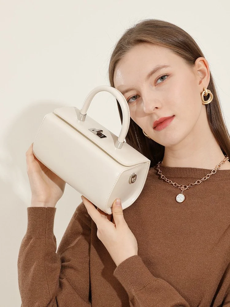 White Genuine Leather Mini Shoulder & Crossbody Bag