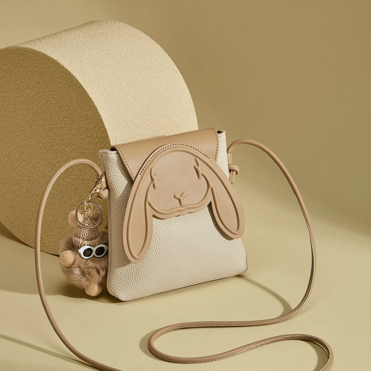 Cute Leather Rabbit Crossbody – Small Shoulder Bag for Cellphone