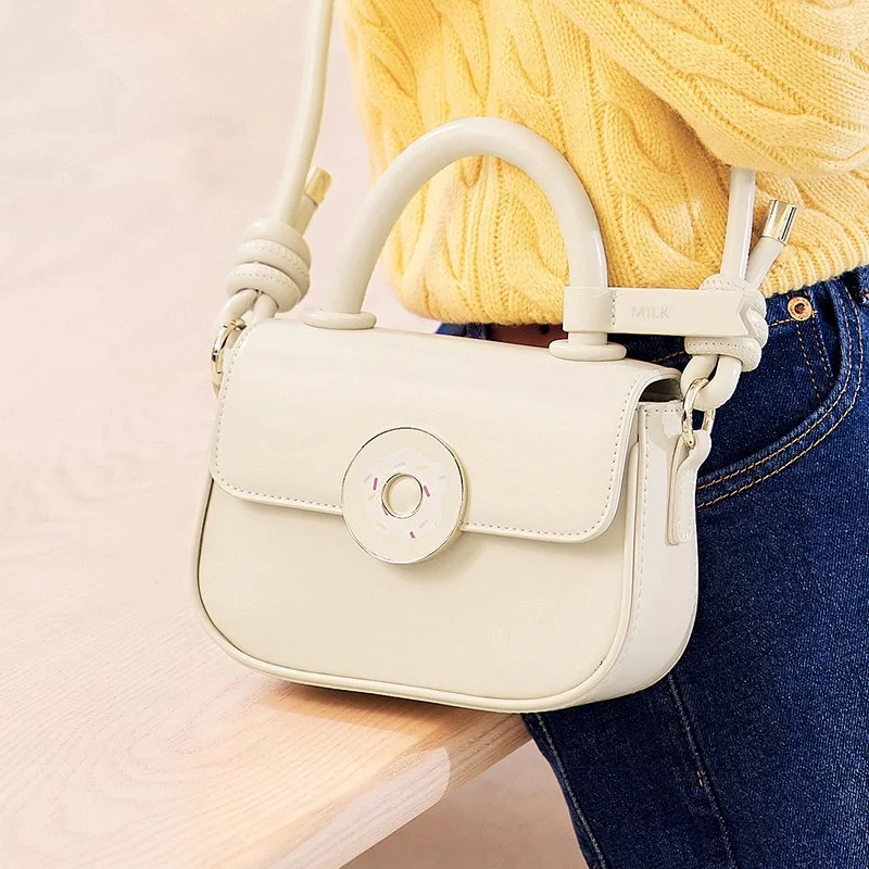 Donut-Inspired Cute Saddle Crossbody Bag – Playful Sweet Shoulder Purse