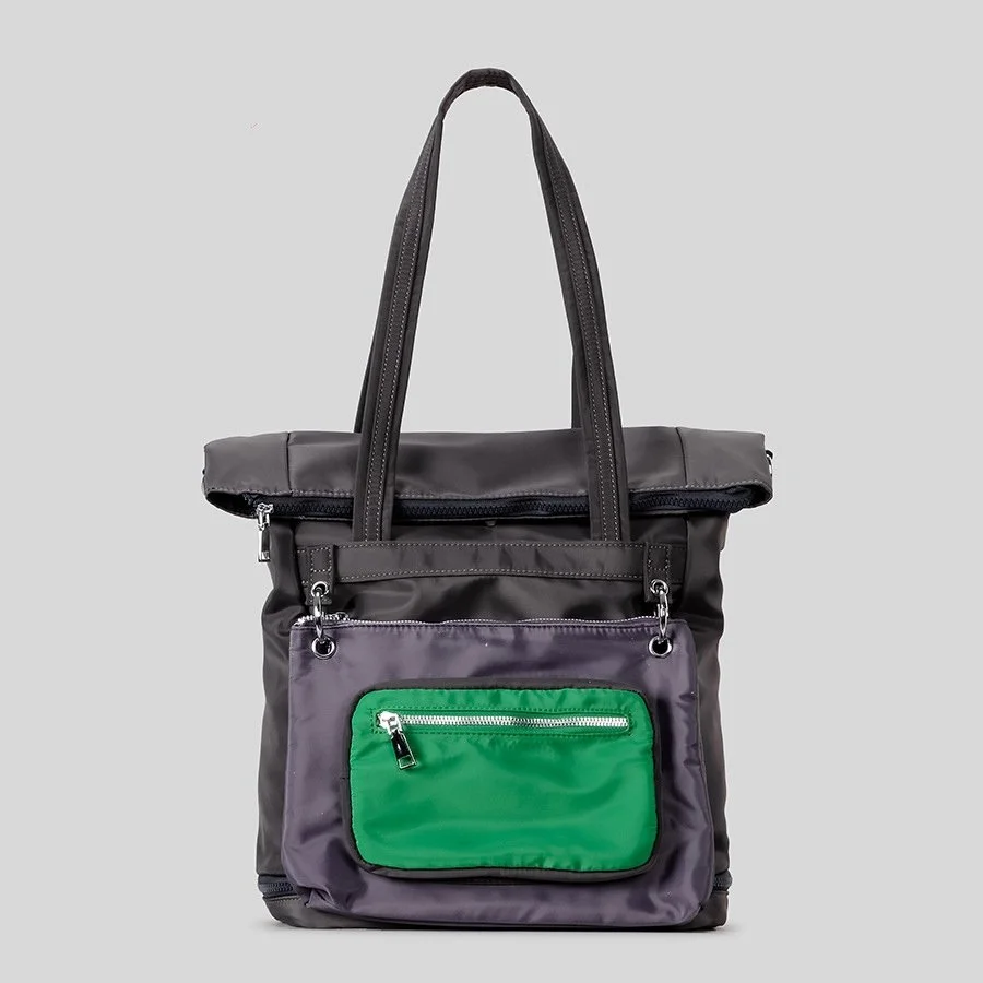 Reversible Lightweight Nylon Backpack for Women – Foldable Travel & Shopping Bag