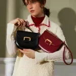 Retro Chic Saddle Crossbody Bag for Women – Split Leather Shoulder Purse