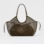 Women's Large Mesh Beach Tote – Oversized Casual Shoulder Bag with Net Design