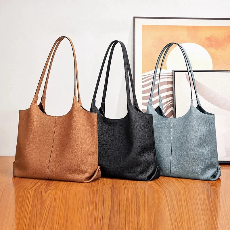 Elegant Leather Tote Bag – Versatile Shoulder, Crossbody & Handbag for Women