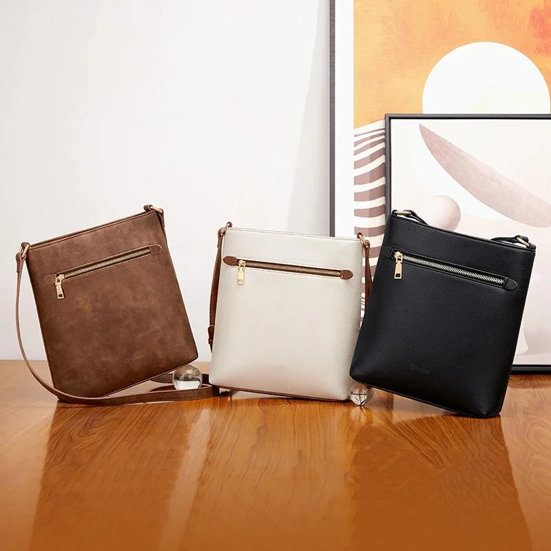 Elegant Soft Leather Small Crossbody Shoulder Bag for Women