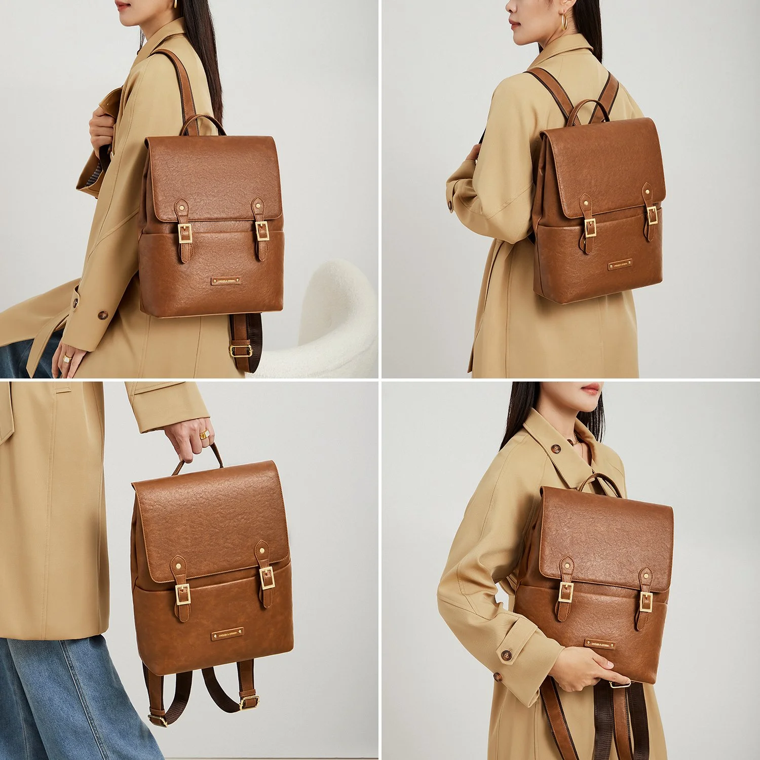 Elegant Waterproof Leather Backpack for Women