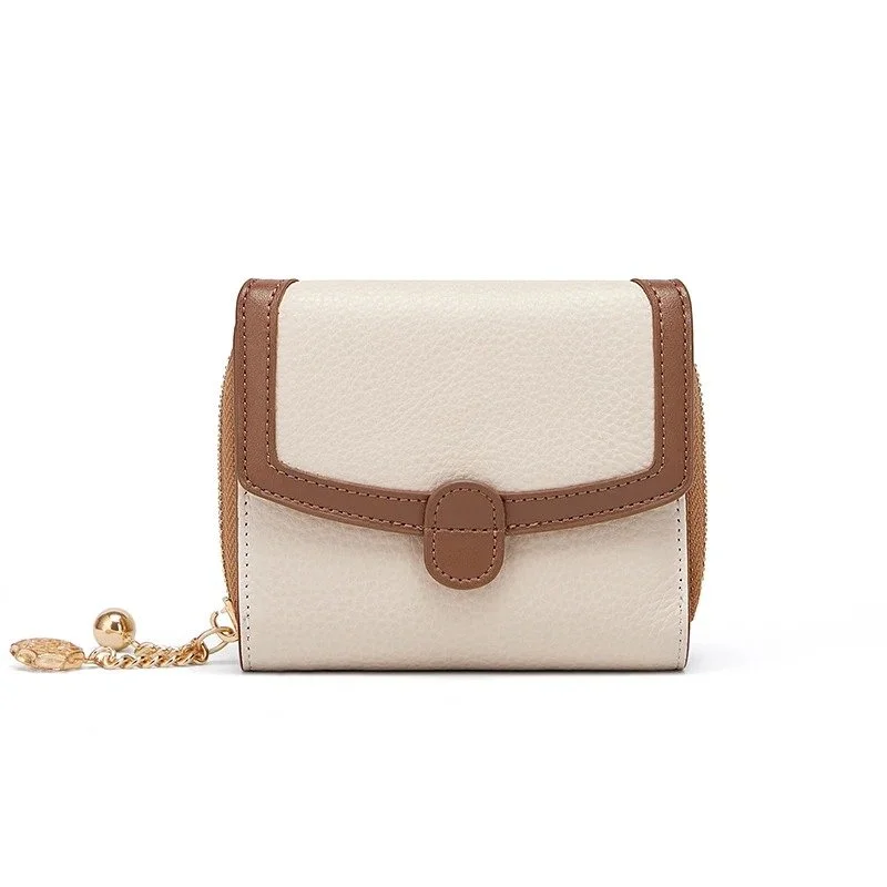 Mini Cowhide Coin Purse Wallet for Women with Card Holder