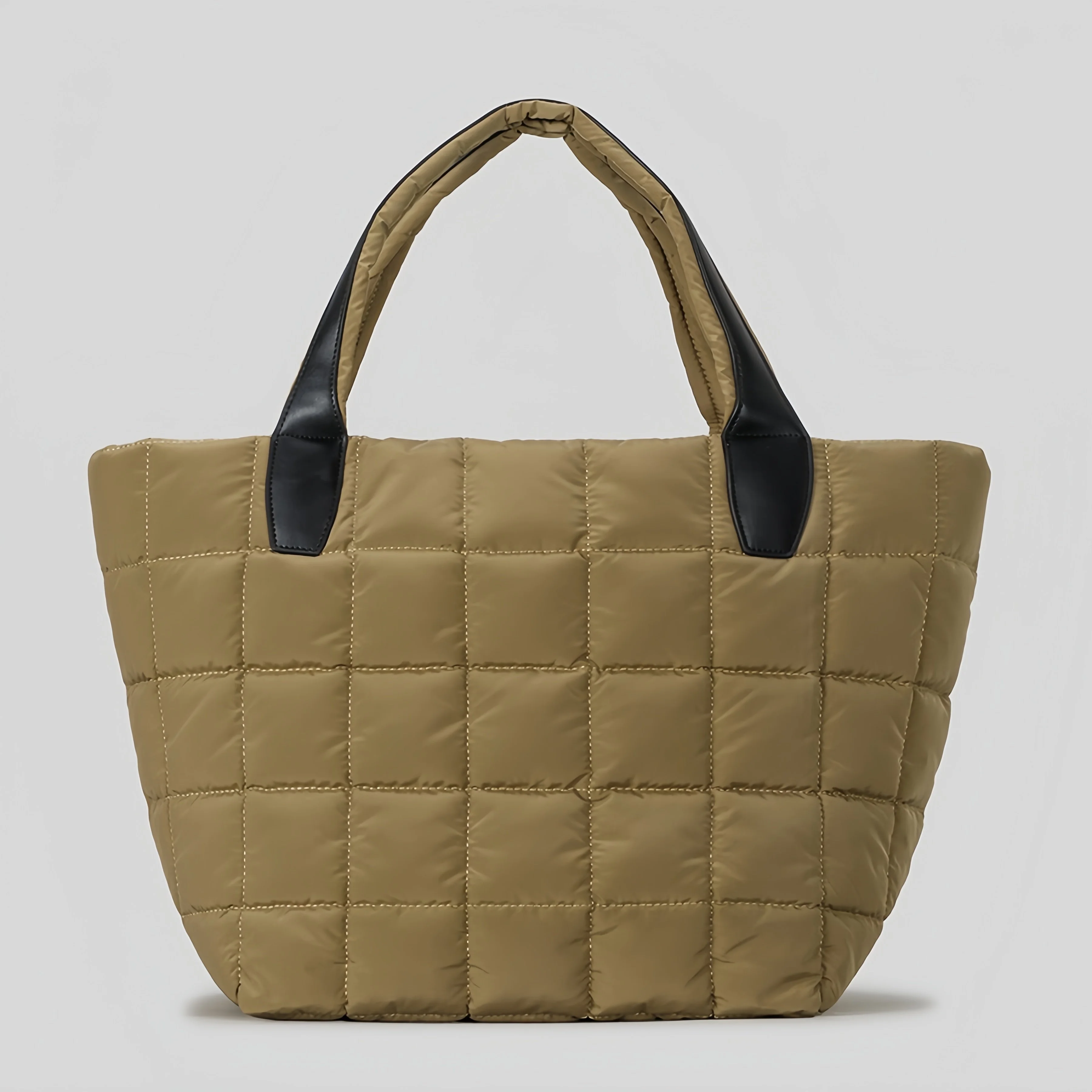 Lightweight Quilted Nylon Puffy Tote Bag – Women’s Crossbody Shoulder Handbag