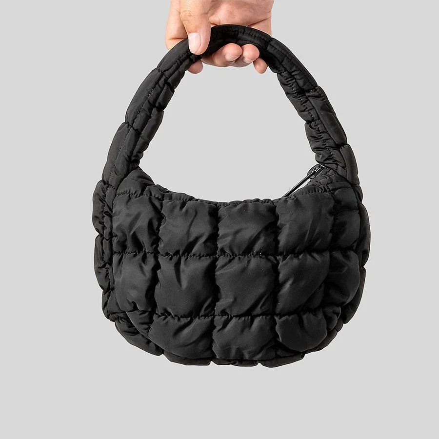 Quilted Puffer Tote Bag for Women – Lightweight Soft Shoulder Handbag