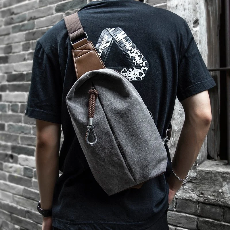 Anti-Theft Crossbody Sling Bag for Men – Lightweight Canvas Shoulder Chest Bag