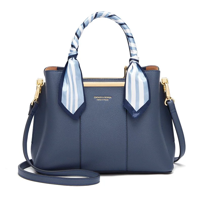 Minimalist Leather Shoulder Bag - Women's Elegant Top Handle Crossbody Purse