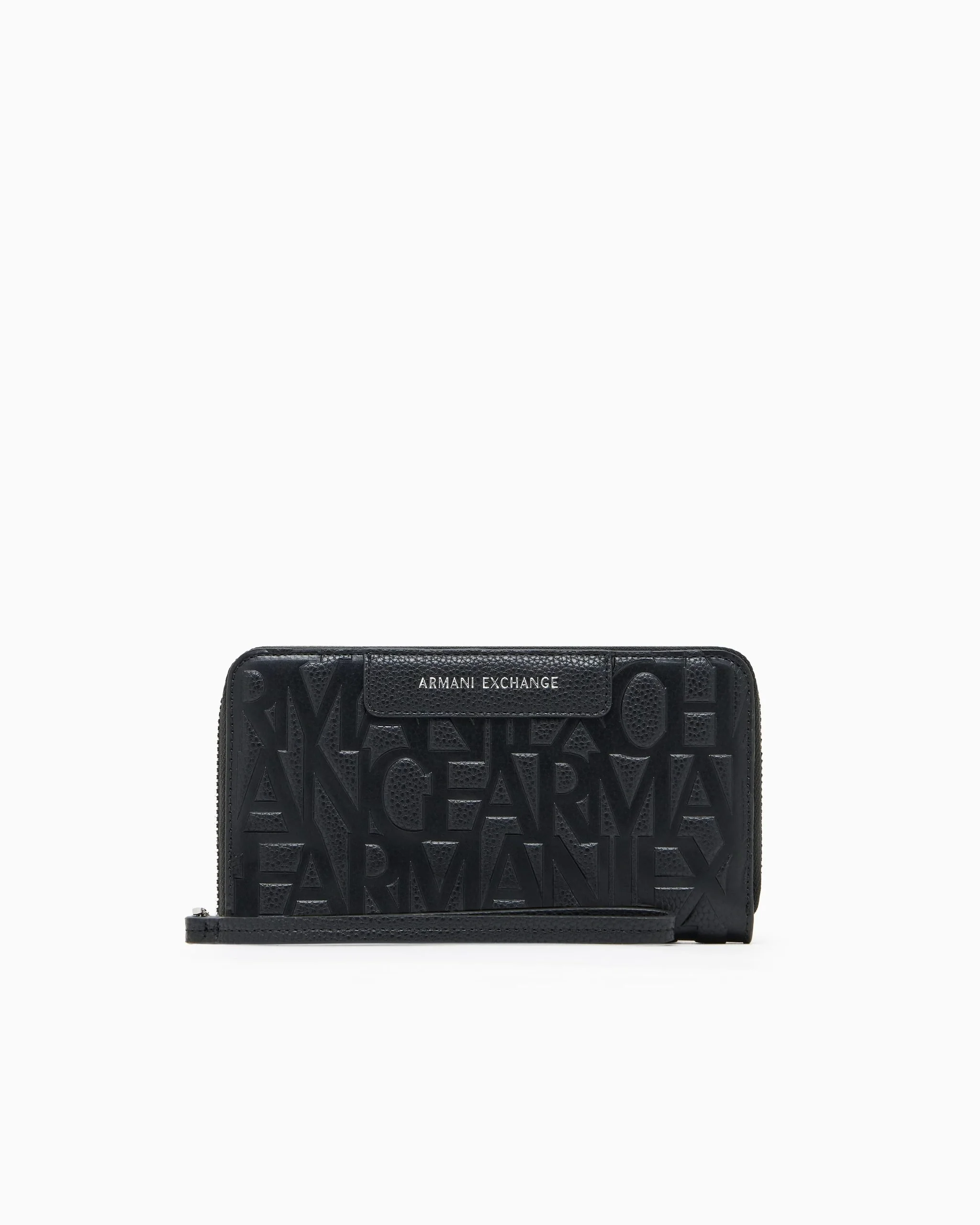 Armani Exchange Large Eco-Leather Wallet with Zipper Closure