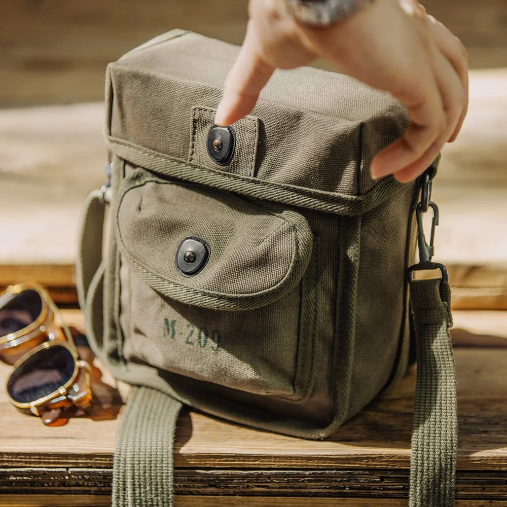 Vintage Canvas Shoulder Bag - Stylish Tactical Tote for Men