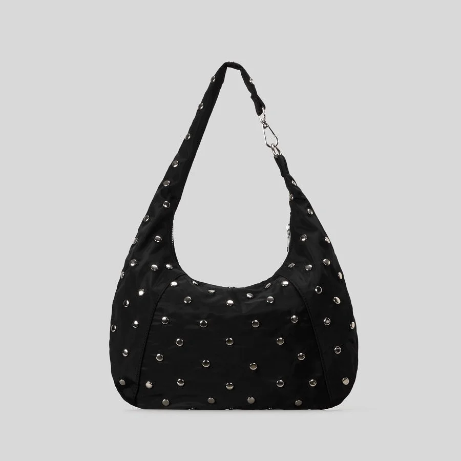 Trendy Rivet Hobo Bag for Women - Stylish Lightweight Shoulder Handbag