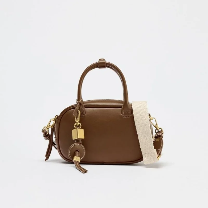 Chic Mini Topstitched Crossbody Bag - Stylish Vintage Shoulder Bag for Women