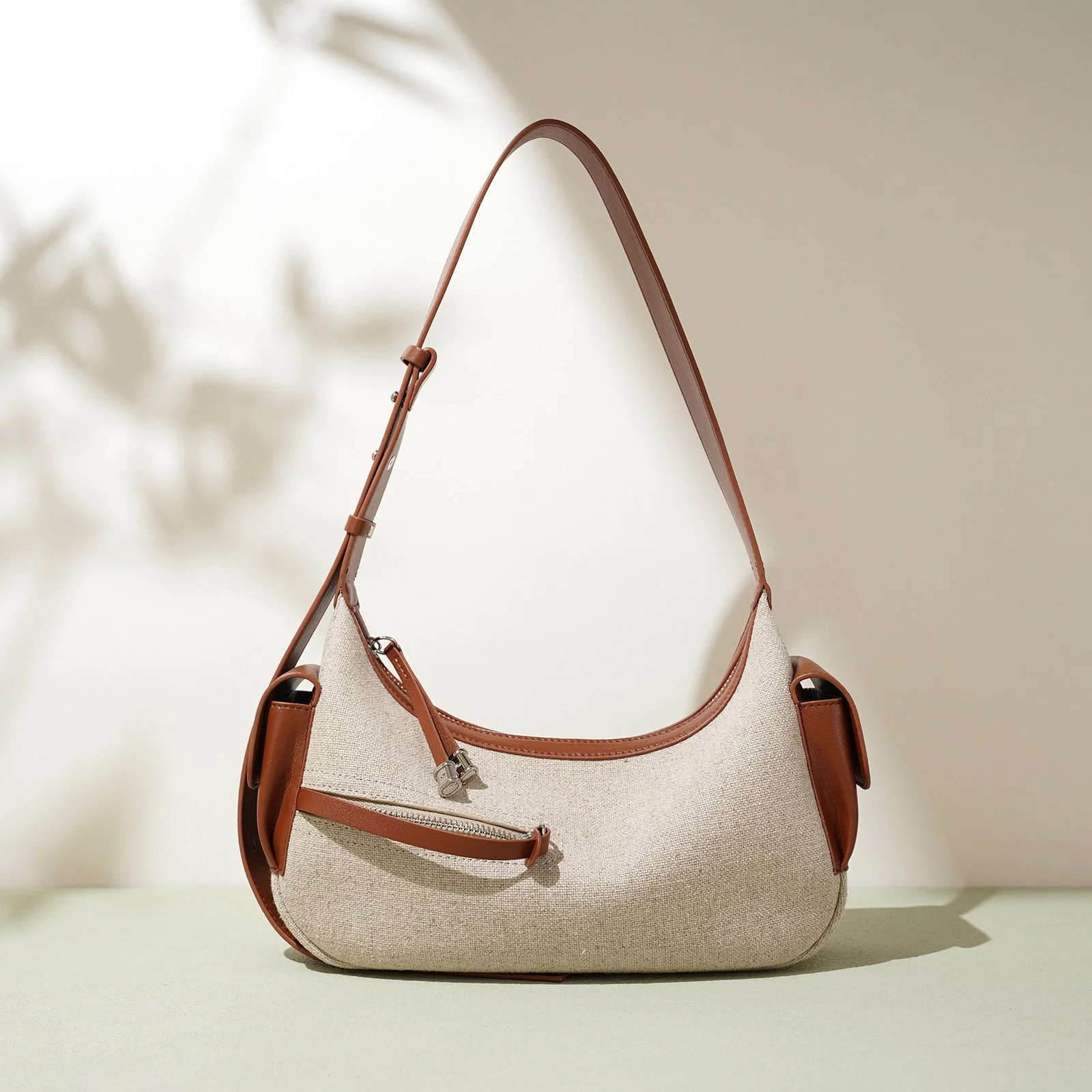 Stylish Linen Crossbody Bag - Minimalist Shoulder Tote for Women