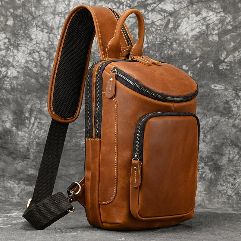 Men’s Leather Chest Sling Bag