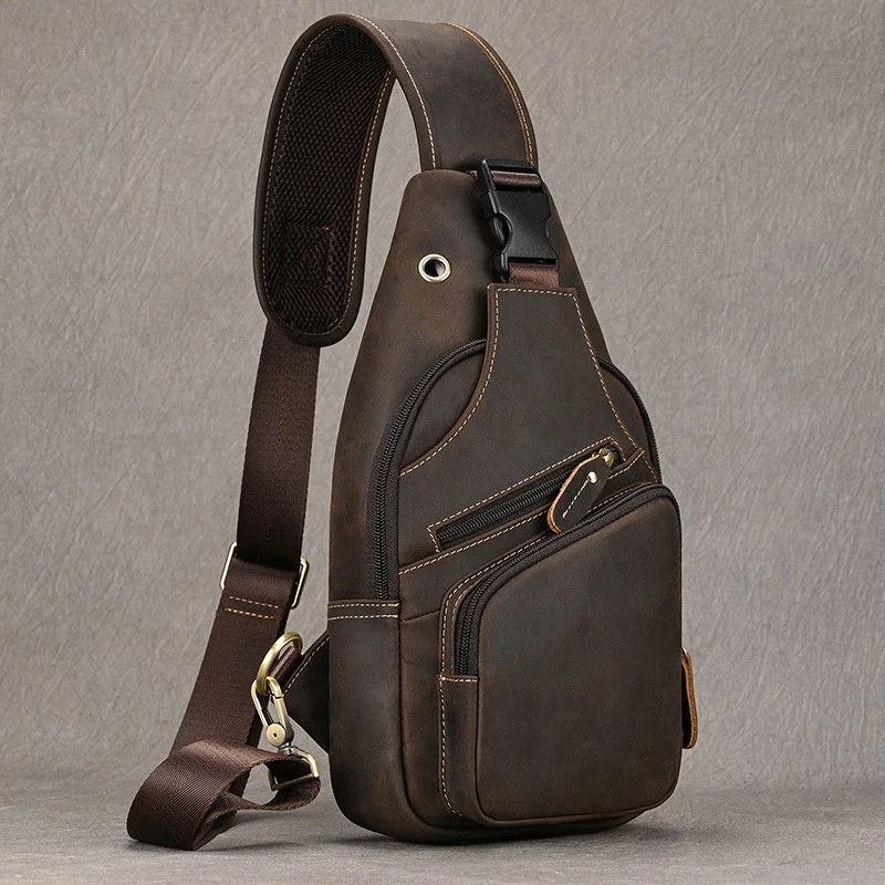 Men’s Slim Leather Chest Bag