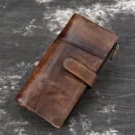 Men’s Genuine Leather Long Wallet – Retro Style Card & Coin Holder