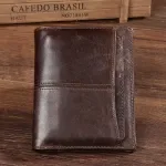 Men's Genuine Leather Short Wallet - Retro Style Card & Coin Holder