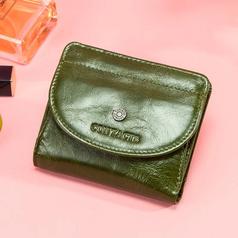 Genuine Leather Mini Wallet – Small Coin Purse & Card Holder