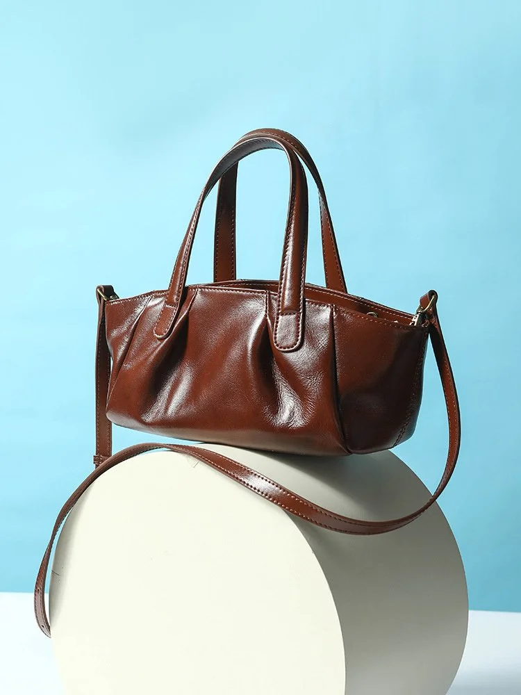 Luxury Genuine Leather Women’s Shoulder & Crossbody Bag – Vintage Hobo Style