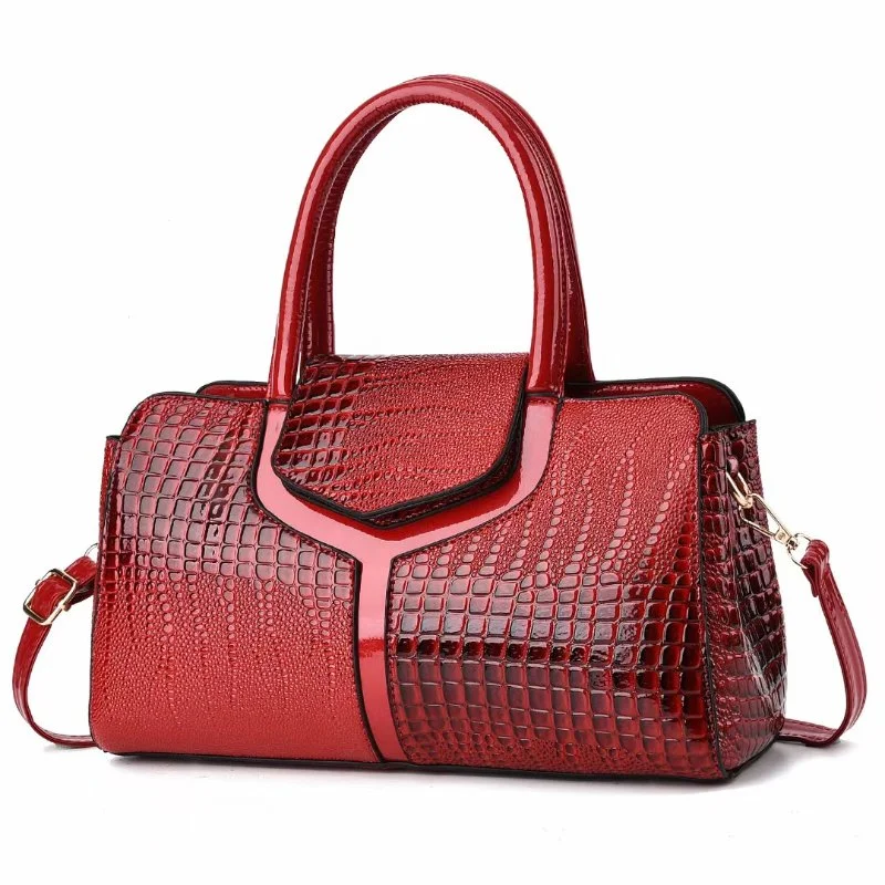 Elegant Retro Crocodile Pattern Shoulder & Crossbody Tote for Women