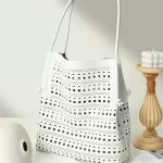 Large Capacity Hollow Out Leather Tote Bag – Chic Mother-Child Shoulder Bag