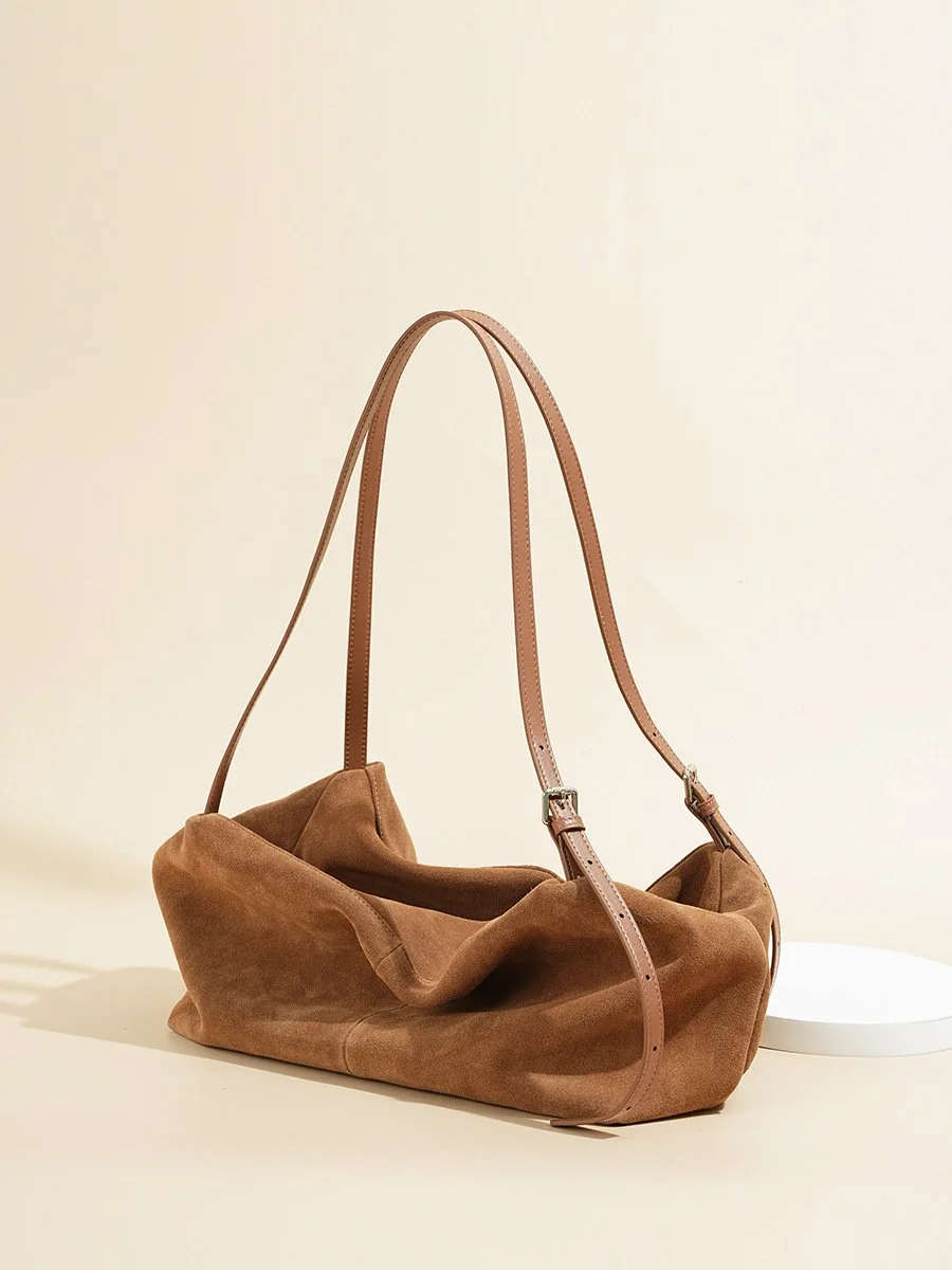 Large Capacity Suede Cowhide Tote Bag for Autumn & Winter
