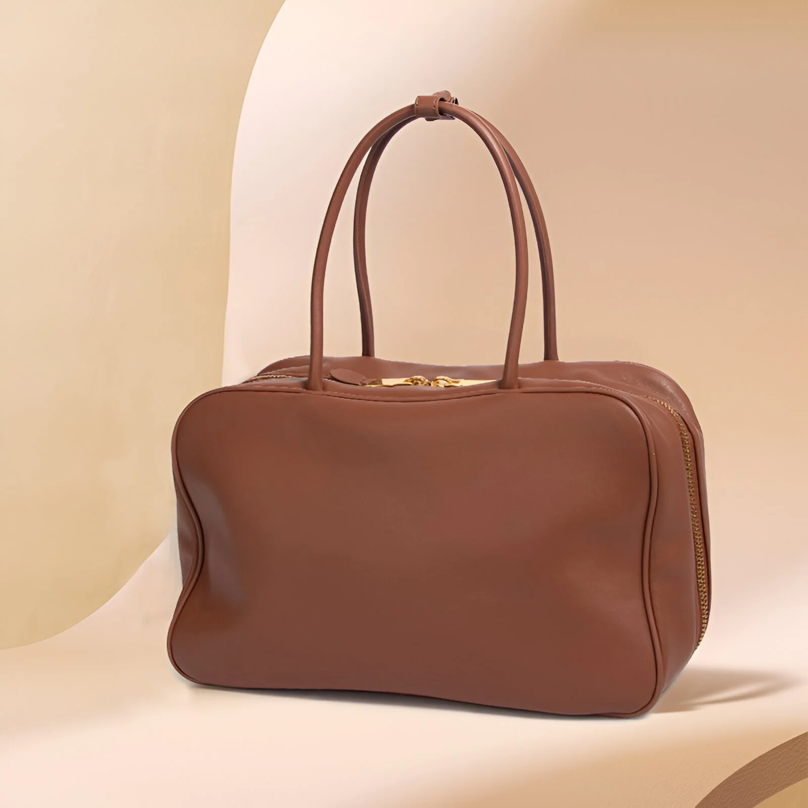 Women's Large Capacity Genuine Leather Boston Tote Bag