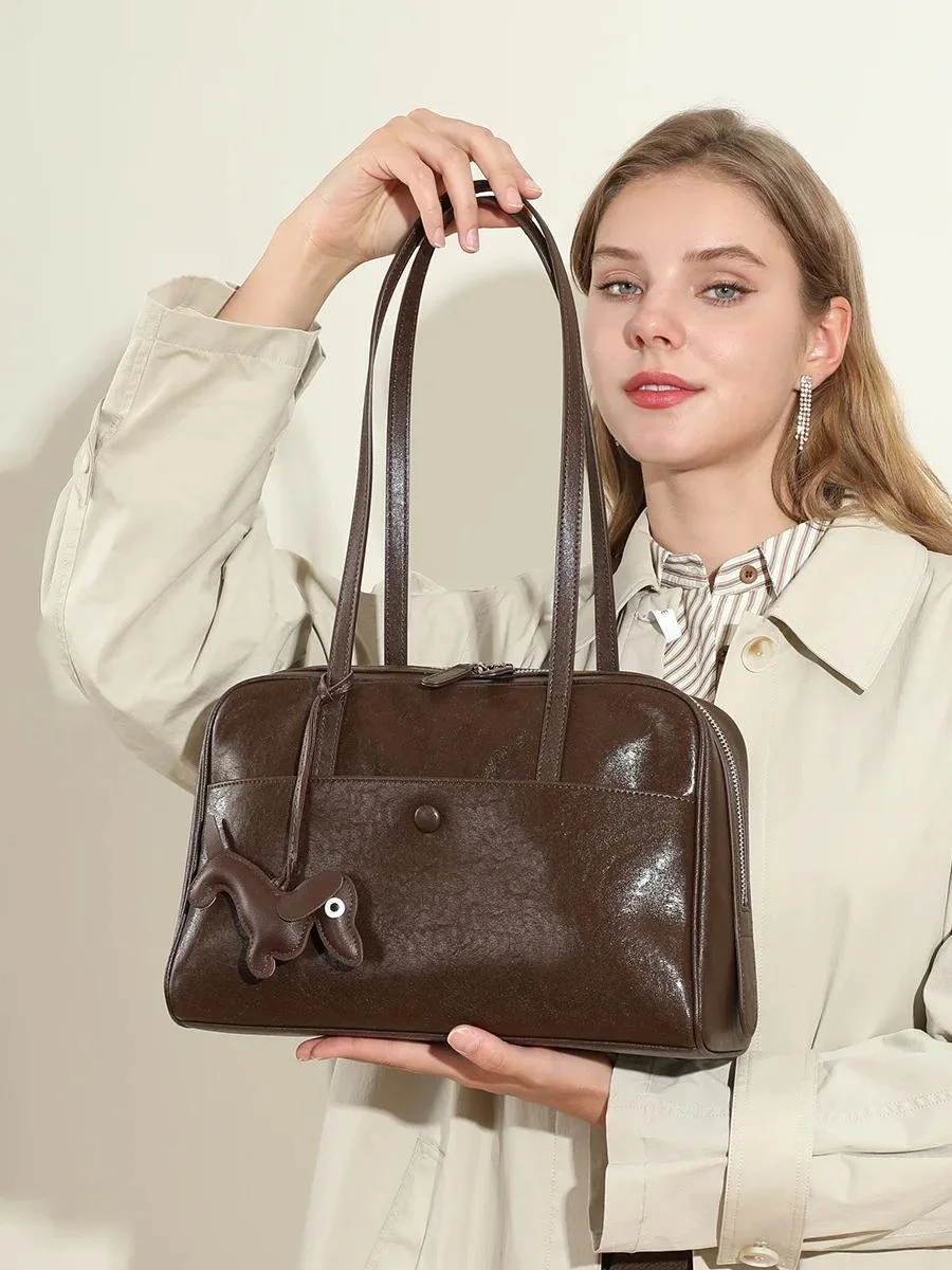 Women's Retro Cowhide Pillow Bag