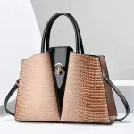 Classic Retro Crocodile Pattern Large Capacity Women's Crossbody Tote Bag