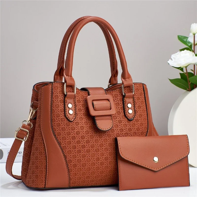 Luxury Large Capacity Women's Shoulder Bag with Wallet Classic Retro Tote