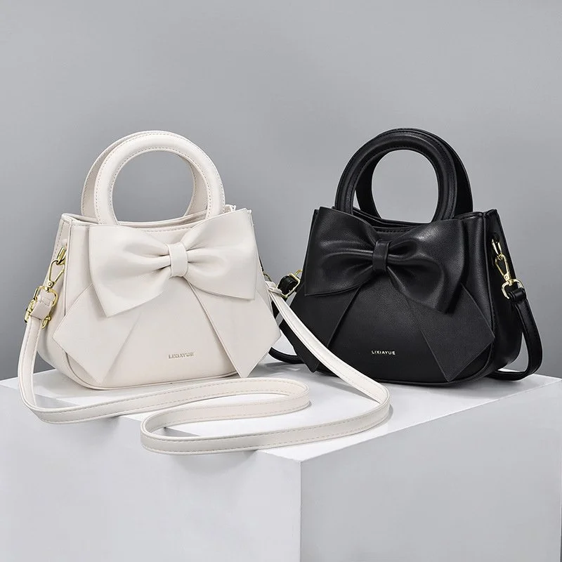 Trendy Women’s Small Square Bow Shoulder Bag Fashionable Western Style Crossbody