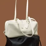 2025 Premium Cowhide Boston Pillow Bag – Large Capacity Leather Shoulder Bag