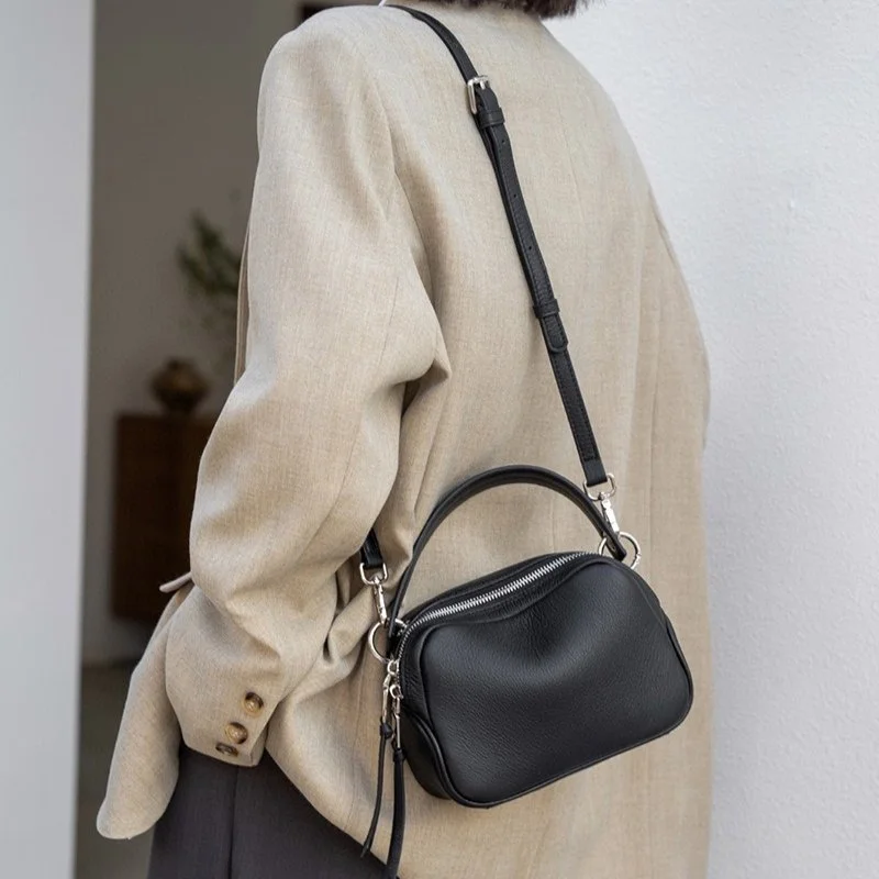 Genuine Leather Women's Shoulder Bag - Stylish Small Handbag