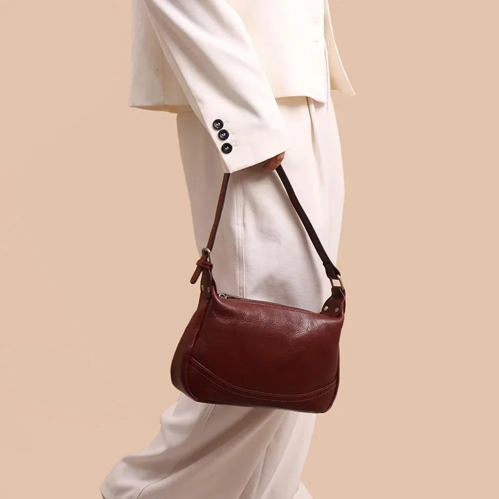 Vintage Women's Genuine Leather 3-Way Convertible Bag - Commuter Tote & Shoulder Hobo Bag