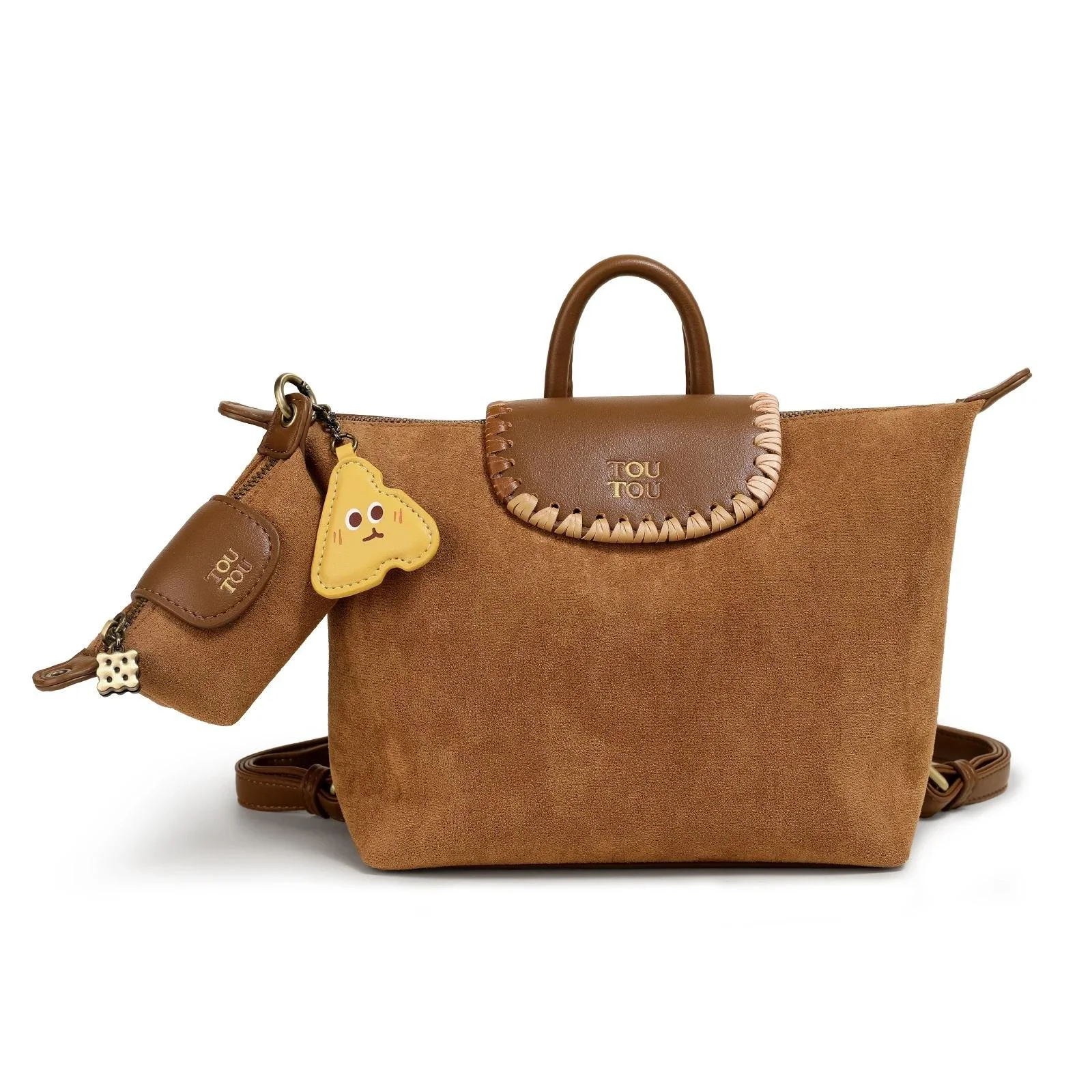 Suede Large Capacity Backpack in Maillard Brown