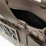 Armani Exchange Women's Grey Printed Handbag with Shoulder Strap