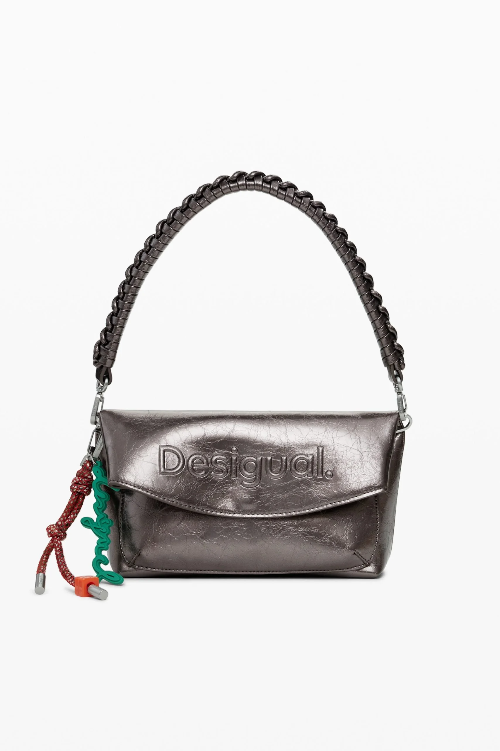 Desigual Women’s Silver Handbag with Shoulder Strap