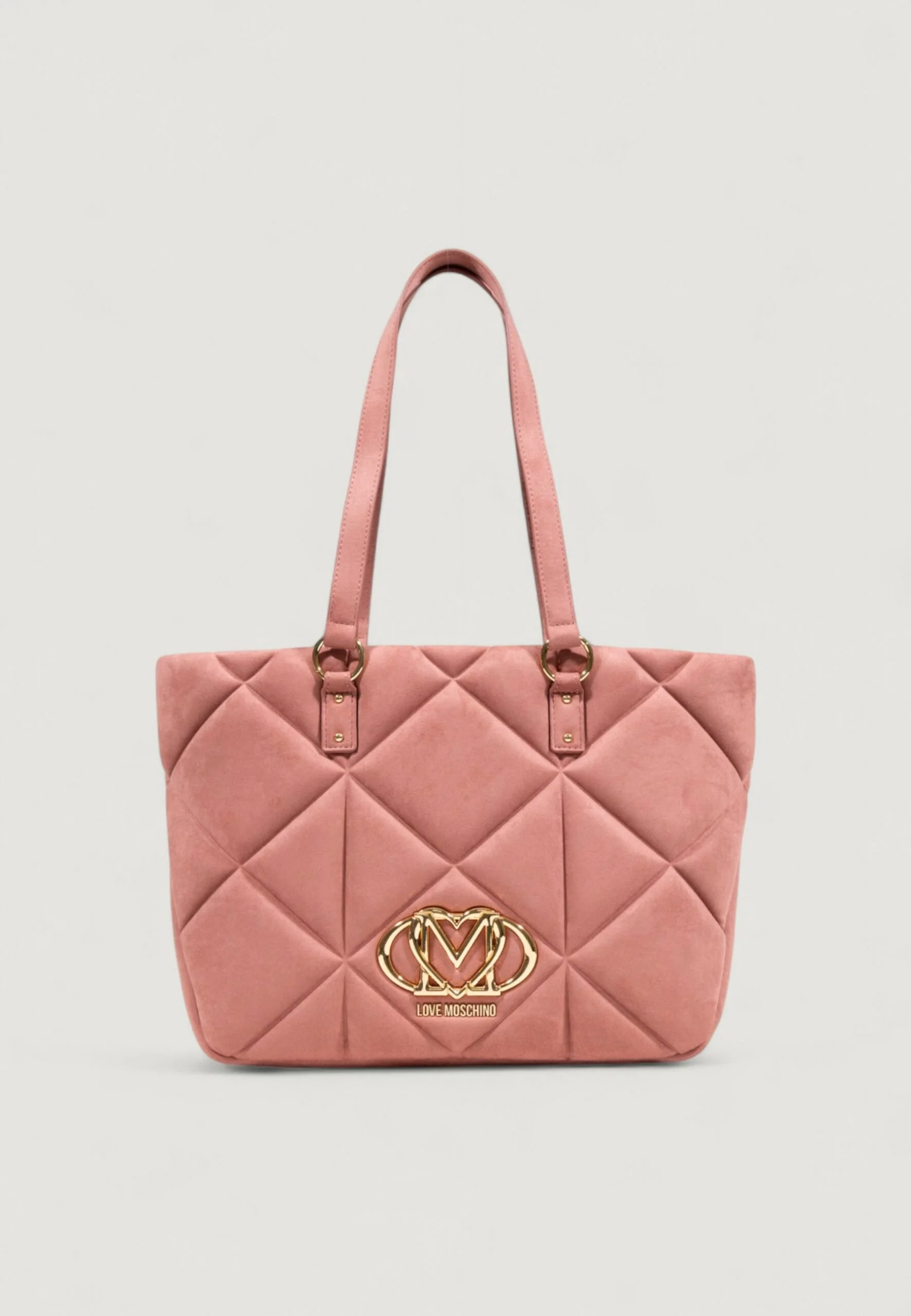 Love Moschino Pink and Black Suede Handbag for Women